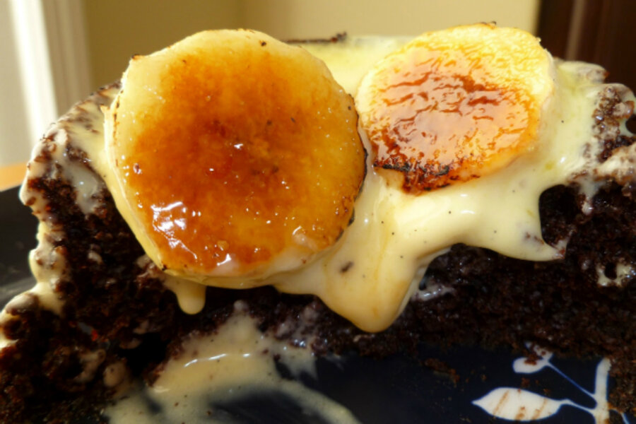 Crème bruleed chocolate cake in honor of Julia Child